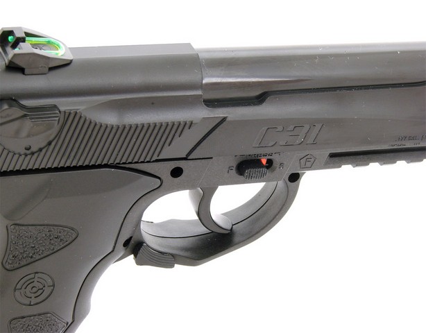 Предохранитель и кнопки извлечения магазина на скобе Crosman C31
